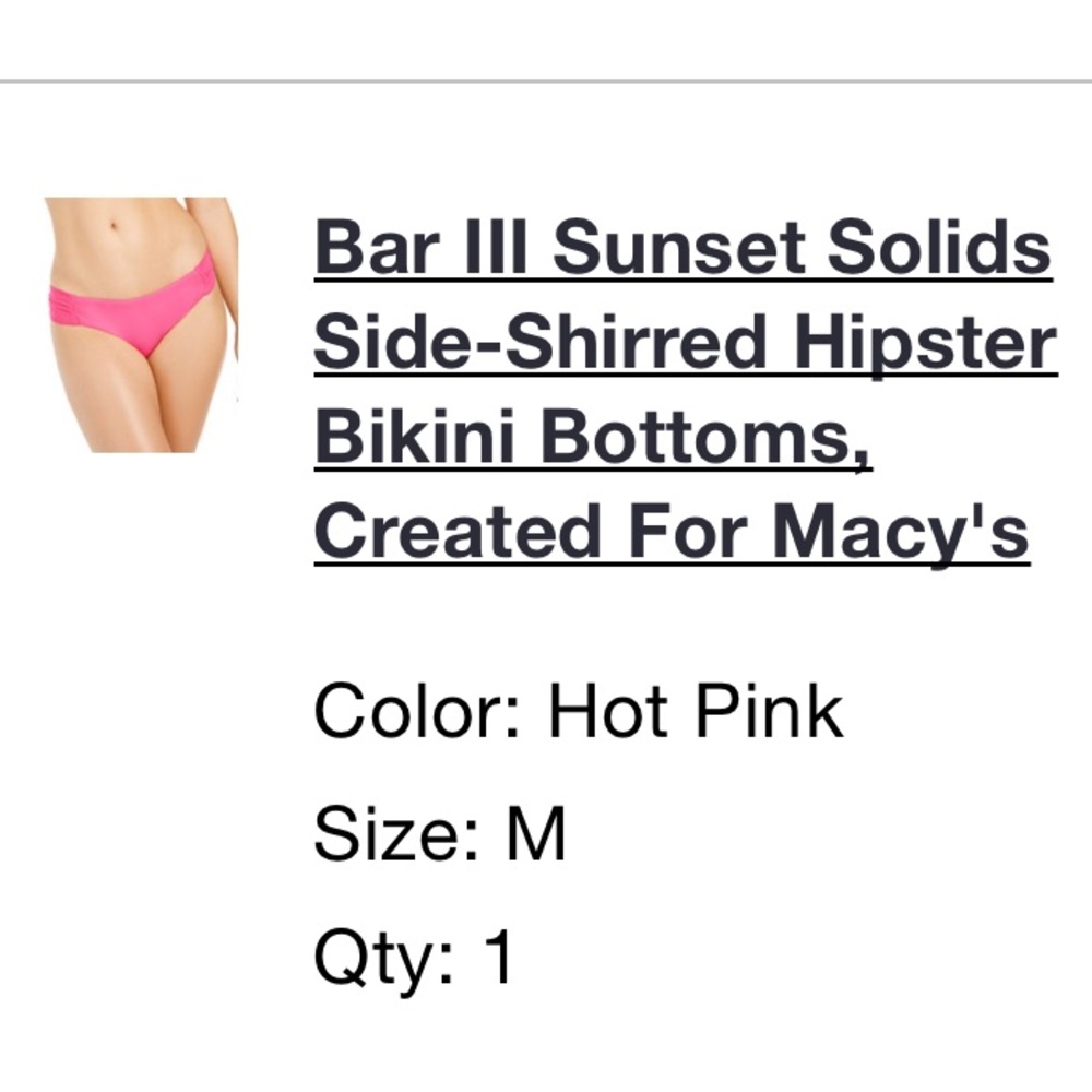 Hot Pink Bar III Bikini Bottom